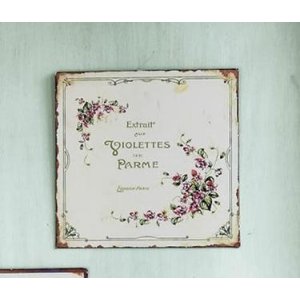 画像: SHABBY TIN PLATE VIOLETTES PARME